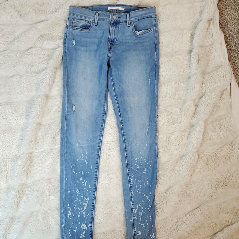 Levi's 710 Super Skinny Bleached Distressed 28